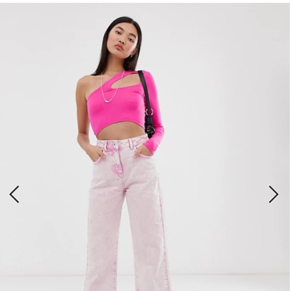 Collusion one shoulder cut out crop top